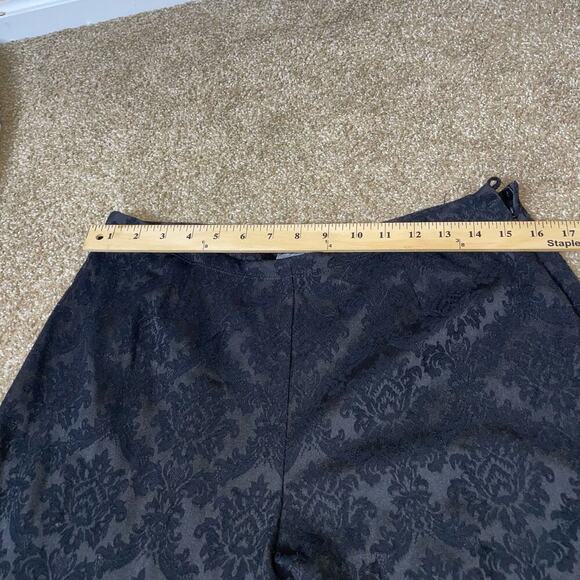 Chico's Design pants pull on textured SZ 2 black paisley print MD straight leg - Picture 4 of 8